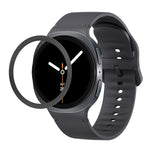 Correia de Silicone com Textura Rombóide no Bezel e Costura de Cor Sólida, Para Samsung Galaxy Watch8 44mm, Para Samsung Galaxy Watch8 40mm