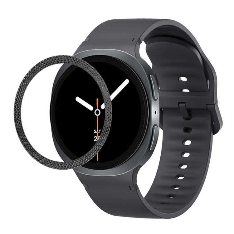 Correia de Silicone com Textura Rombóide no Bezel e Costura de Cor Sólida, Para Samsung Galaxy Watch8 44mm, Para Samsung Galaxy Watch8 40mm