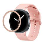 Correia de Silicone com Textura Rombóide no Bezel e Costura de Cor Sólida, Para Samsung Galaxy Watch8 44mm, Para Samsung Galaxy Watch8 40mm