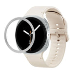 Correia de Silicone com Textura Rombóide no Bezel e Costura de Cor Sólida, Para Samsung Galaxy Watch8 44mm, Para Samsung Galaxy Watch8 40mm
