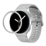 Correia de Silicone com Textura Rombóide no Bezel e Costura de Cor Sólida, Para Samsung Galaxy Watch8 44mm, Para Samsung Galaxy Watch8 40mm
