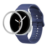 Correia de Silicone com Textura Rombóide no Bezel e Costura de Cor Sólida, Para Samsung Galaxy Watch8 44mm, Para Samsung Galaxy Watch8 40mm