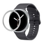 Correia de Silicone com Textura Rombóide no Bezel e Costura de Cor Sólida, Para Samsung Galaxy Watch8 44mm, Para Samsung Galaxy Watch8 40mm
