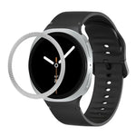 Correia de Silicone com Textura Rombóide no Bezel e Costura de Cor Sólida, Para Samsung Galaxy Watch8 44mm, Para Samsung Galaxy Watch8 40mm