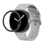 Correia de Silicone com Textura Rombóide no Bezel e Costura de Cor Sólida, Para Samsung Galaxy Watch8 44mm, Para Samsung Galaxy Watch8 40mm