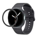 Correia de Silicone com Textura Rombóide no Bezel e Costura de Cor Sólida, Para Samsung Galaxy Watch8 44mm, Para Samsung Galaxy Watch8 40mm