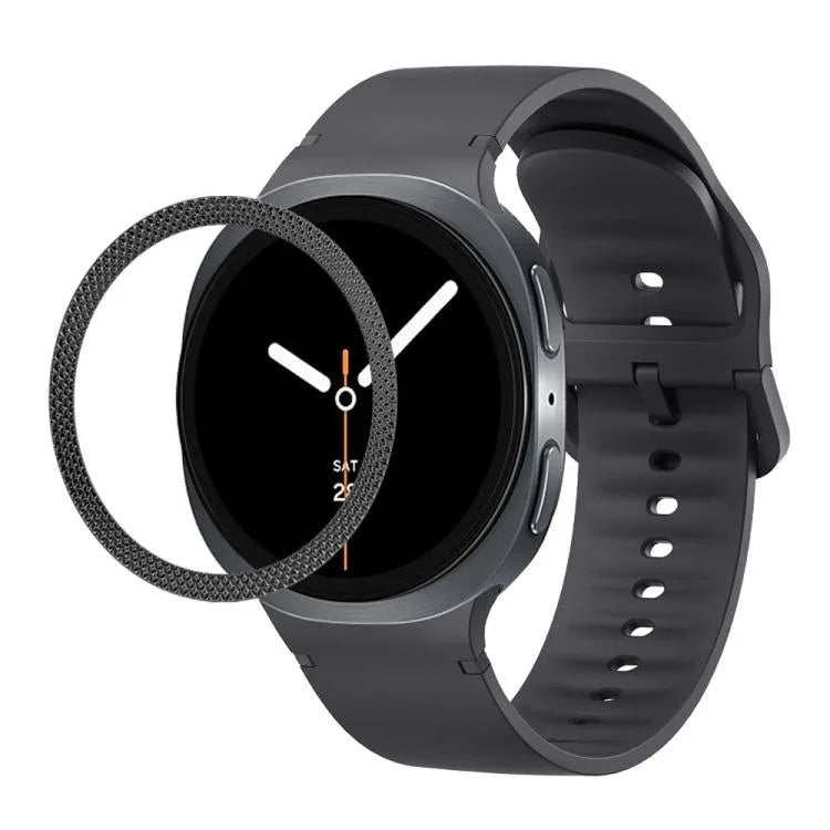 Correia de Silicone com Textura Rombóide no Bezel e Costura de Cor Sólida, Para Samsung Galaxy Watch8 44mm, Para Samsung Galaxy Watch8 40mm