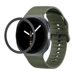 Correia de Silicone com Textura Rombóide no Bezel e Costura de Cor Sólida, Para Samsung Galaxy Watch8 44mm, Para Samsung Galaxy Watch8 40mm