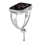 Pulseira de Relógio com Pulseira de Zircónio e Flor de 5 Pétalas Incrustada em Cobre, Para Apple Watch 46mm / 49mm / 45mm / 44mm, Para Apple Watch 42mm / 41mm / 40mm / 38mm