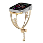 Pulseira de Relógio com Pulseira de Zircónio e Flor de 5 Pétalas Incrustada em Cobre, Para Apple Watch 46mm / 49mm / 45mm / 44mm, Para Apple Watch 42mm / 41mm / 40mm / 38mm