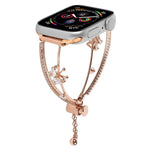 Pulseira de Relógio com Pulseira de Zircónio e Borboleta Incrustada em Cobre, Para Apple Watch 46mm / 49mm / 45mm / 44mm, Para Apple Watch 42mm / 41mm / 40mm / 38mm