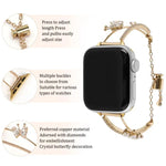 Pulseira de Relógio com Pulseira de Zircónio e Borboleta Incrustada em Cobre, Para Apple Watch 46mm / 49mm / 45mm / 44mm, Para Apple Watch 42mm / 41mm / 40mm / 38mm