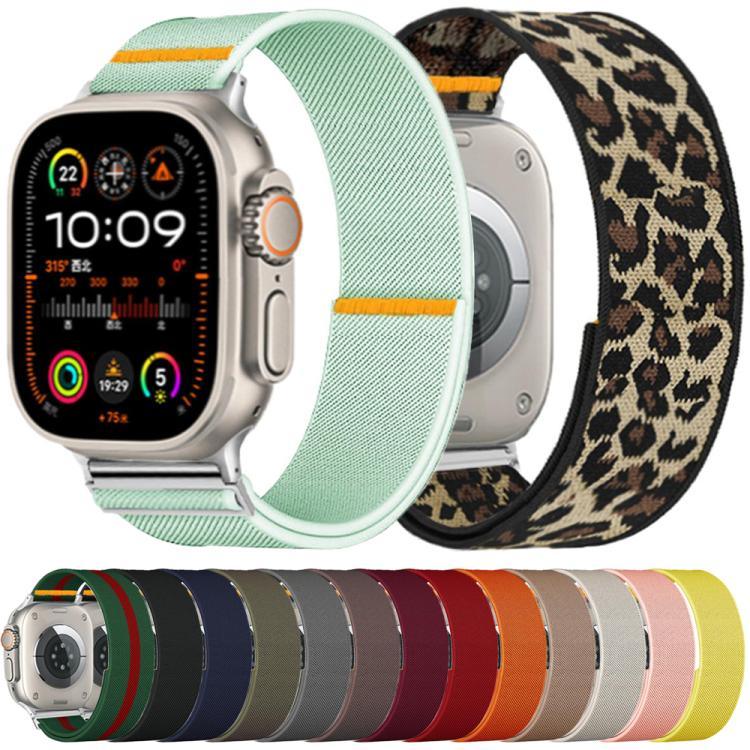 Correia de Relógio em Nylon Elástico com Laço Único Ajustável, Para Apple Watch 46mm / 49mm / 45mm / 44mm, Para Apple Watch 42mm / 41mm / 40mm / 38mm