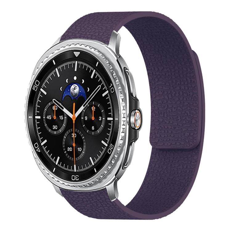 Pulseira de relógio em silicone magnético macio com textura de lichia, Para Samsung Galaxy Watch Ultra 47mm / Ultra 2025, Para Samsung Galaxy Watch8 / 8 Classic