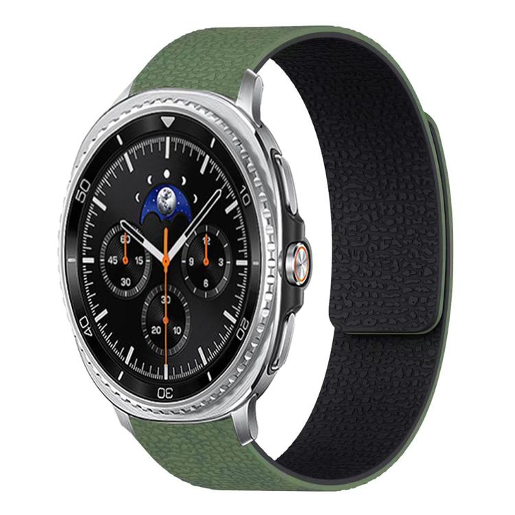 Pulseira de relógio em silicone magnético macio com textura de lichia, Para Samsung Galaxy Watch Ultra 47mm / Ultra 2025, Para Samsung Galaxy Watch8 / 8 Classic