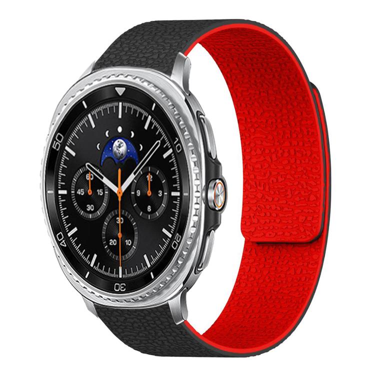 Pulseira de relógio em silicone magnético macio com textura de lichia, Para Samsung Galaxy Watch Ultra 47mm / Ultra 2025, Para Samsung Galaxy Watch8 / 8 Classic