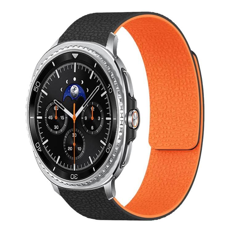 Pulseira de relógio em silicone magnético macio com textura de lichia, Para Samsung Galaxy Watch Ultra 47mm / Ultra 2025, Para Samsung Galaxy Watch8 / 8 Classic