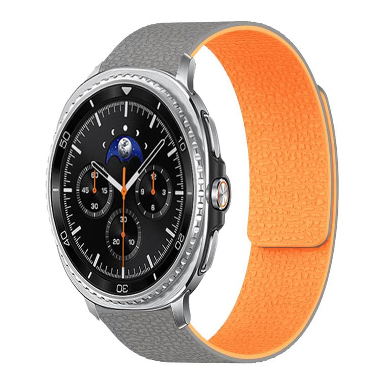 Pulseira de relógio em silicone magnético macio com textura de lichia, Para Samsung Galaxy Watch Ultra 47mm / Ultra 2025, Para Samsung Galaxy Watch8 / 8 Classic