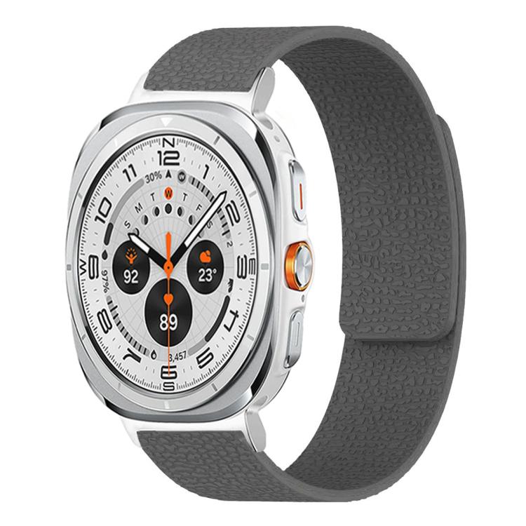 Pulseira de relógio em silicone magnético macio com textura de lichia, Para Samsung Galaxy Watch Ultra 47mm / Ultra 2025, Para Samsung Galaxy Watch8 / 8 Classic