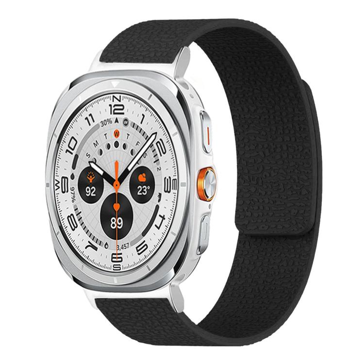 Pulseira de relógio em silicone magnético macio com textura de lichia, Para Samsung Galaxy Watch Ultra 47mm / Ultra 2025, Para Samsung Galaxy Watch8 / 8 Classic
