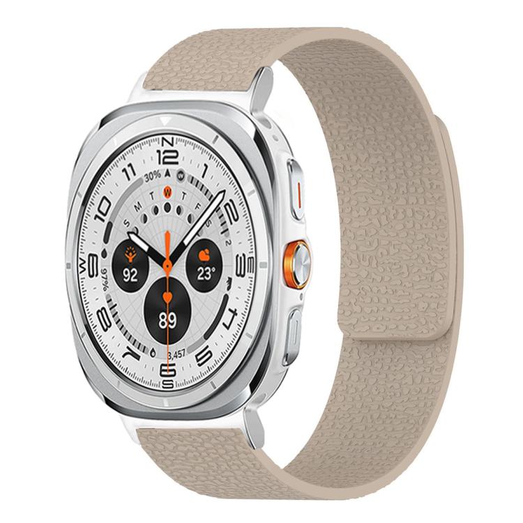 Pulseira de relógio em silicone magnético macio com textura de lichia, Para Samsung Galaxy Watch Ultra 47mm / Ultra 2025, Para Samsung Galaxy Watch8 / 8 Classic