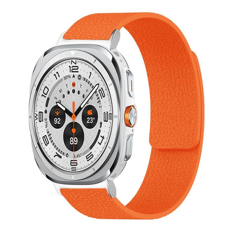 Pulseira de relógio em silicone magnético macio com textura de lichia, Para Samsung Galaxy Watch Ultra 47mm / Ultra 2025, Para Samsung Galaxy Watch8 / 8 Classic