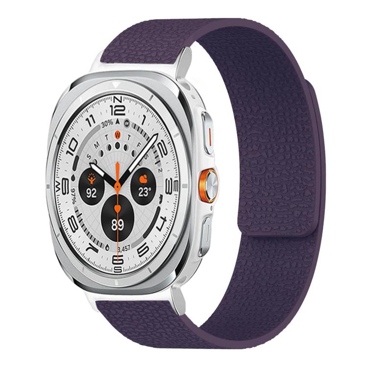 Pulseira de relógio em silicone magnético macio com textura de lichia, Para Samsung Galaxy Watch Ultra 47mm / Ultra 2025, Para Samsung Galaxy Watch8 / 8 Classic