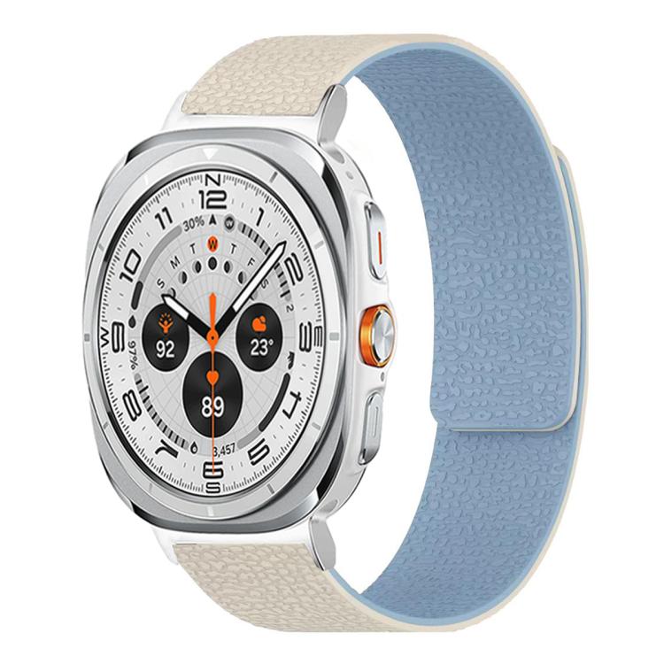 Pulseira de relógio em silicone magnético macio com textura de lichia, Para Samsung Galaxy Watch Ultra 47mm / Ultra 2025, Para Samsung Galaxy Watch8 / 8 Classic