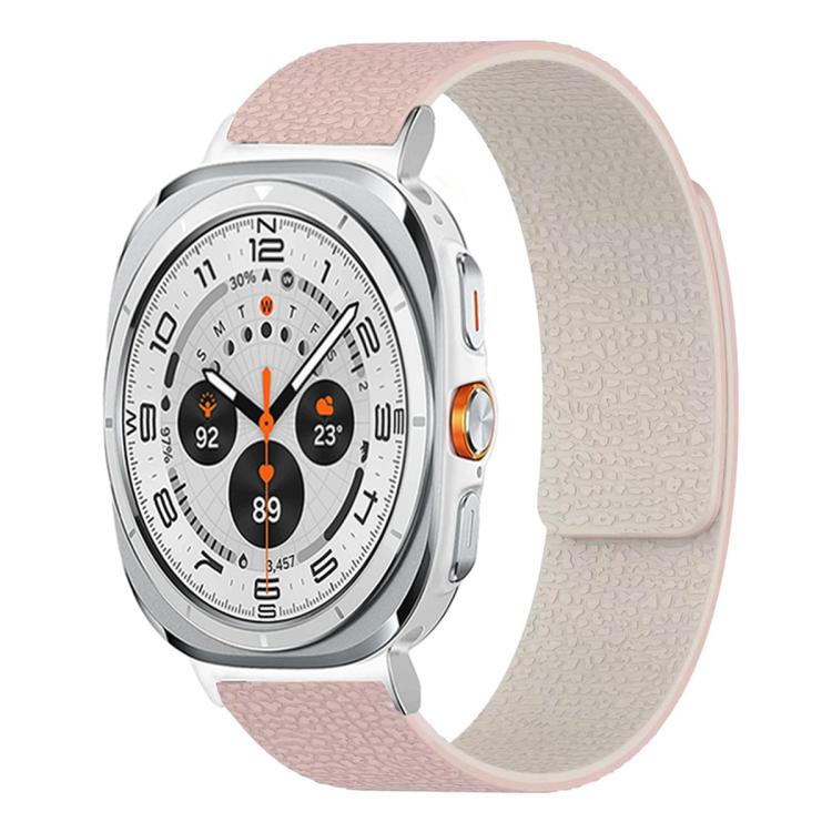 Pulseira de relógio em silicone magnético macio com textura de lichia, Para Samsung Galaxy Watch Ultra 47mm / Ultra 2025, Para Samsung Galaxy Watch8 / 8 Classic