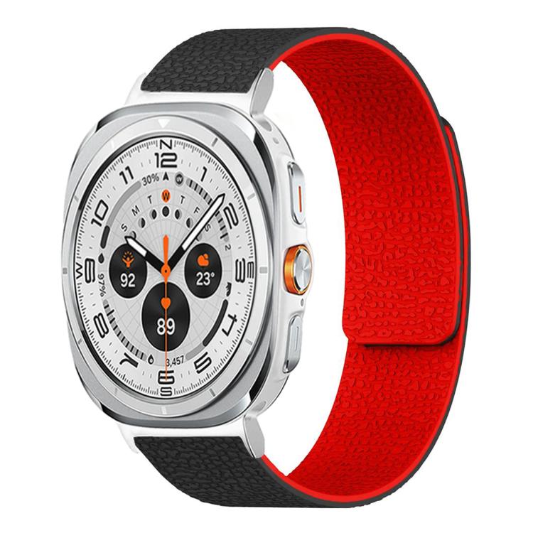 Pulseira de relógio em silicone magnético macio com textura de lichia, Para Samsung Galaxy Watch Ultra 47mm / Ultra 2025, Para Samsung Galaxy Watch8 / 8 Classic