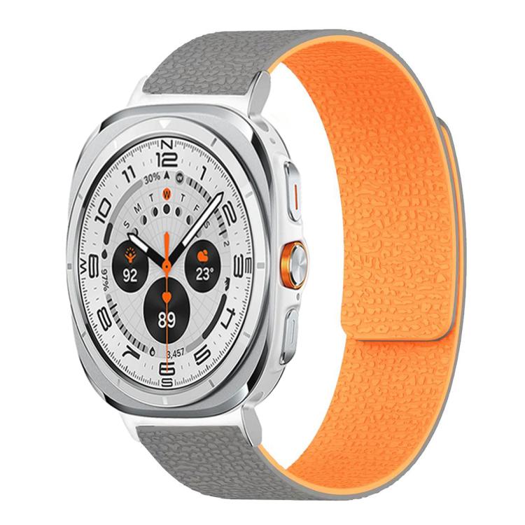 Pulseira de relógio em silicone magnético macio com textura de lichia, Para Samsung Galaxy Watch Ultra 47mm / Ultra 2025, Para Samsung Galaxy Watch8 / 8 Classic