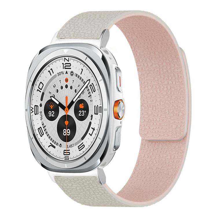 Pulseira de relógio em silicone magnético macio com textura de lichia, Para Samsung Galaxy Watch Ultra 47mm / Ultra 2025, Para Samsung Galaxy Watch8 / 8 Classic