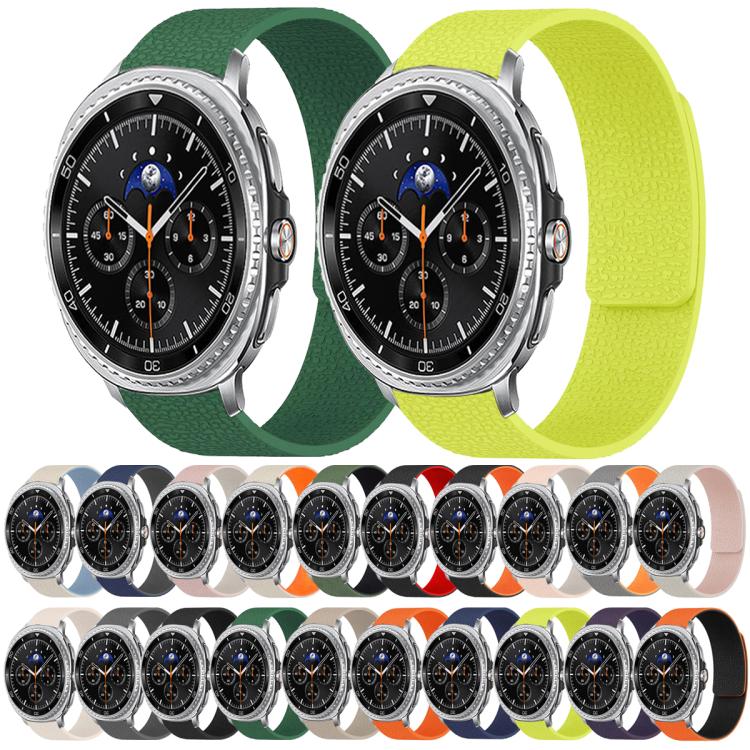 Pulseira de relógio em silicone magnético macio com textura de lichia, Para Samsung Galaxy Watch Ultra 47mm / Ultra 2025, Para Samsung Galaxy Watch8 / 8 Classic