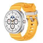 Correia de Silicone com Fivela Prateada, Para Samsung Galaxy Watch8 / Watch8 Classic