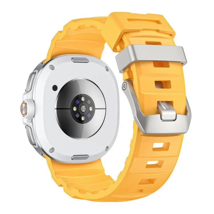 Correia de Silicone com Fivela Prateada, Para Samsung Galaxy Watch8 / Watch8 Classic