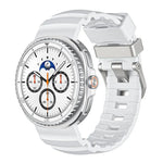 Correia de Silicone com Fivela Prateada, Para Samsung Galaxy Watch8 / Watch8 Classic