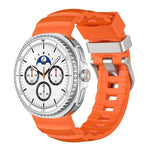 Correia de Silicone com Fivela Prateada, Para Samsung Galaxy Watch8 / Watch8 Classic