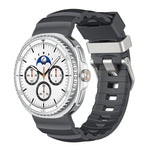 Correia de Silicone com Fivela Prateada, Para Samsung Galaxy Watch8 / Watch8 Classic