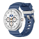 Correia de Silicone com Fivela Prateada, Para Samsung Galaxy Watch8 / Watch8 Classic