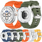Correia de Silicone com Fivela Prateada, Para Samsung Galaxy Watch8 / Watch8 Classic