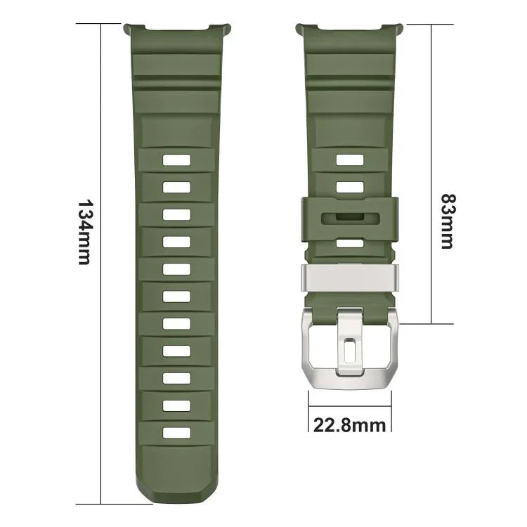 Correia de Silicone com Fivela Prateada, Para Samsung Galaxy Watch8 / Watch8 Classic