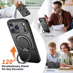 Capa para Telemóvel Kalebol Magnética MagSafe com Suporte Rotativo PC, Para iPhone 17 Pro Max, Para iPhone 17 Pro, Para iPhone 17, Para iPhone Air, Para iPhone 16 Pro Max, Para iPhone 16 Pro
