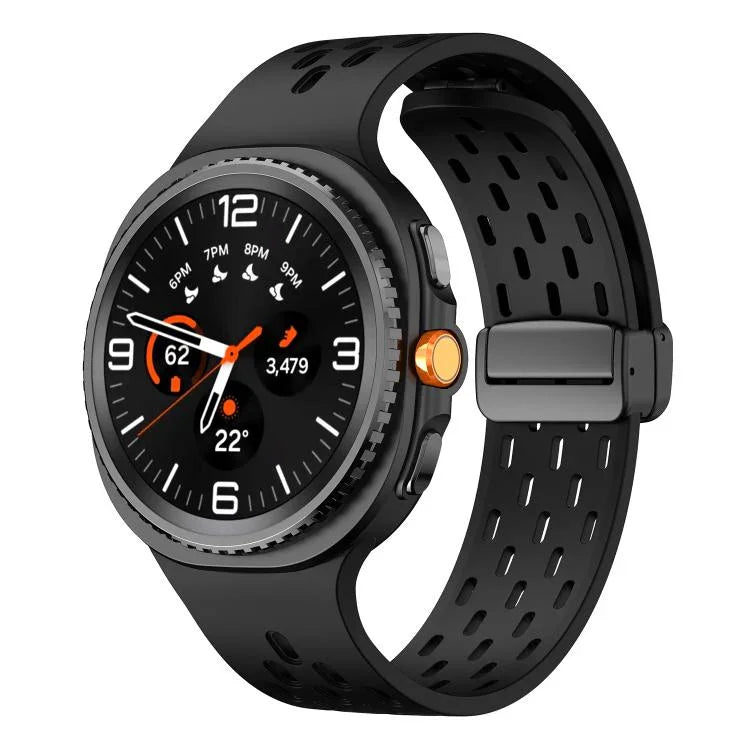 Pulseira de Relógio em Silicone Magnética de Malha, Para Samsung Galaxy Watch8 / Watch8 Classic