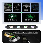 R100 SIZE 8 Smart Ring, Support Heart Rate / Blood Oxygen / Sleep Monitoring / Remote Photography
