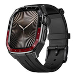 Pulseira de Relógio em Silicone com Moldura Metálica Integrada em Modelo à Escala, Para Apple Watch Série 10 46mm