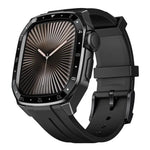 Pulseira de Relógio em Silicone com Moldura Metálica Integrada em Modelo à Escala, Para Apple Watch Série 10 46mm