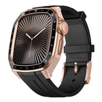 Pulseira de Relógio em Silicone com Moldura Metálica Integrada em Modelo à Escala, Para Apple Watch Série 10 46mm