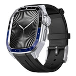 Pulseira de Relógio em Silicone com Moldura Metálica Integrada em Modelo à Escala, Para Apple Watch Série 10 46mm