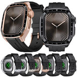Pulseira de Relógio em Silicone com Moldura Metálica Integrada em Modelo à Escala, Para Apple Watch Série 10 46mm