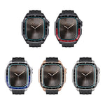 Pulseira de Relógio em Silicone com Moldura Metálica Integrada em Modelo à Escala, Para Apple Watch Série 10 46mm